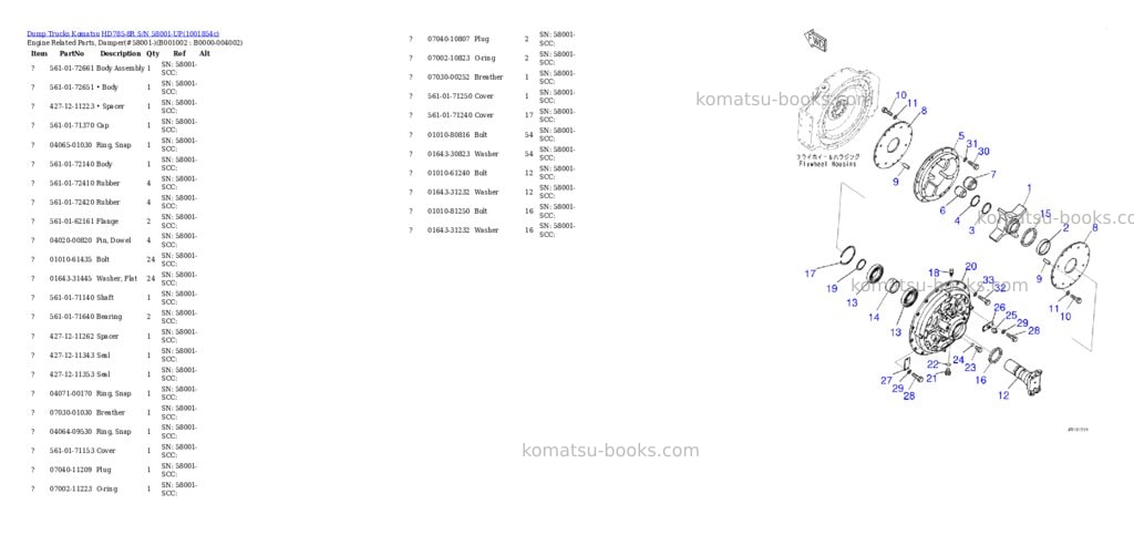 Komatsu HD785-8R S/N 58001-UP Parts catalog cover Komatsu HD785-8R S/N 58001-UP Parts catalog cover