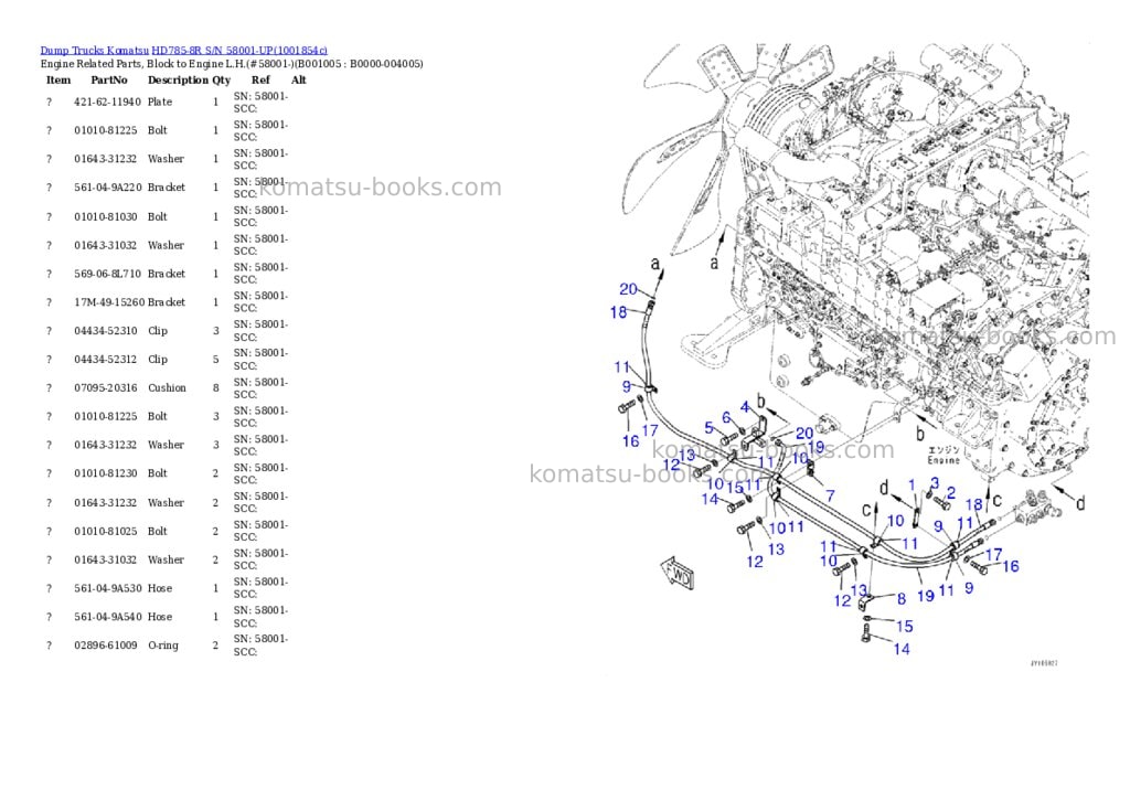 Komatsu HD785-8R S/N 58001-UP Parts catalog cover Page 4 Komatsu HD785-8R S/N 58001-UP Parts catalog cover Page 4