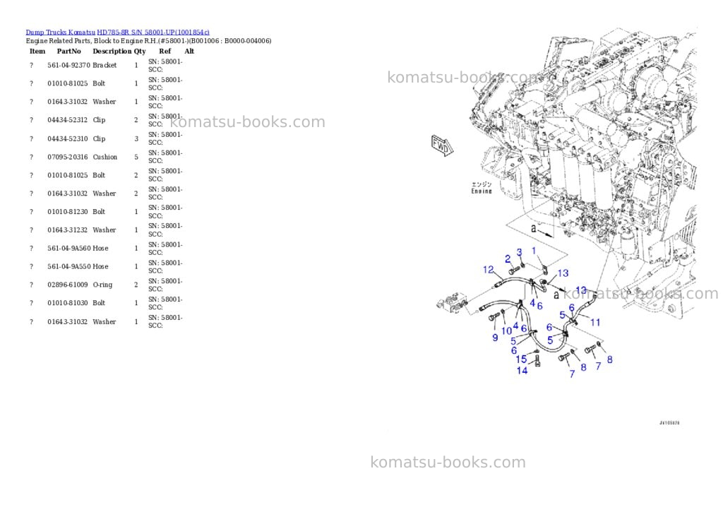 Komatsu HD785-8R S/N 58001-UP Parts catalog cover Page 5 Komatsu HD785-8R S/N 58001-UP Parts catalog cover Page 5