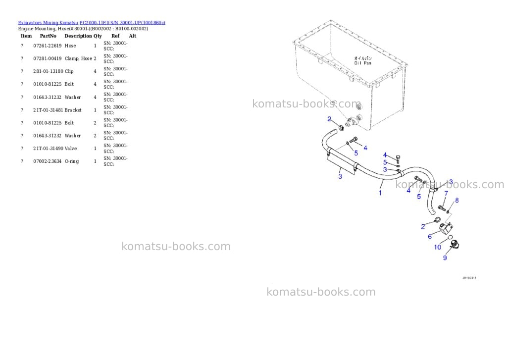 Komatsu PC2000-11E0 S/N 30001-UP Parts catalog cover Page 3 Komatsu PC2000-11E0 S/N 30001-UP Parts catalog cover Page 3