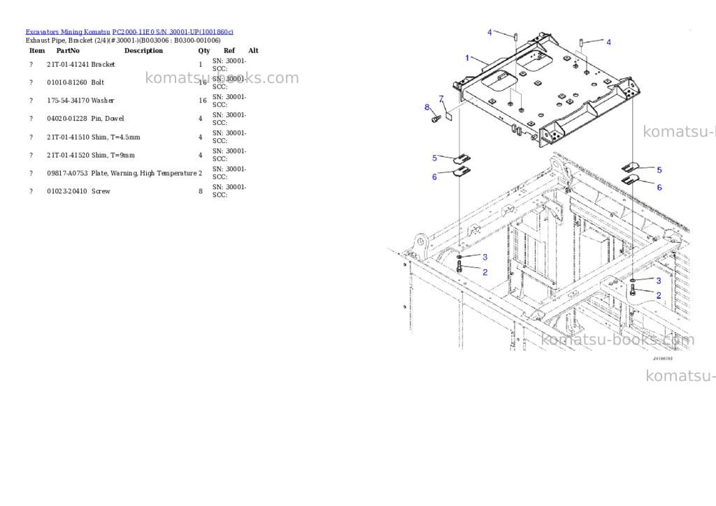 Komatsu PC2000-11E0 S/N 30001-UP Parts catalog cover Page 9 Komatsu PC2000-11E0 S/N 30001-UP Parts catalog cover Page 9