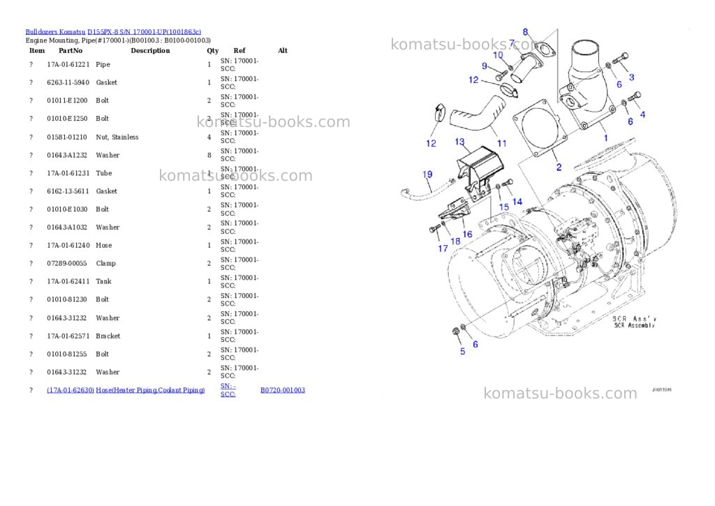 Komatsu D155PX-8 S/N 170001-UP Parts catalog cover Page 2