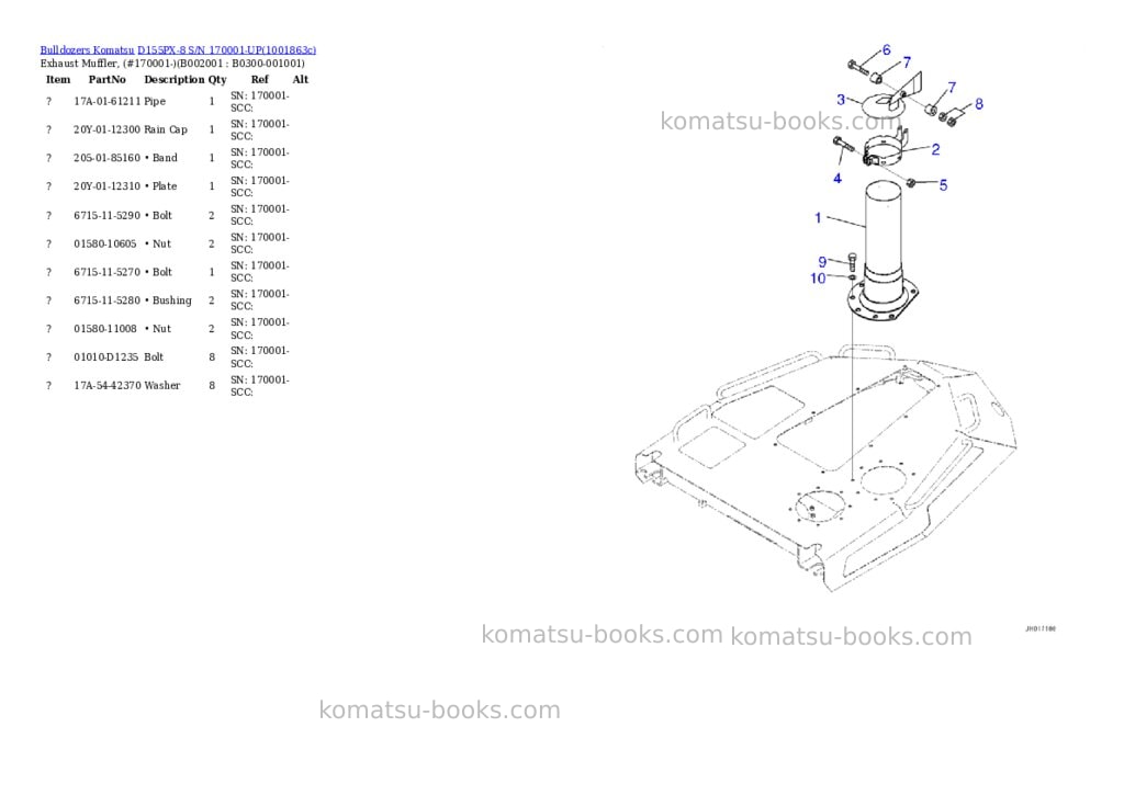 Komatsu D155PX-8 S/N 170001-UP Parts catalog cover Page 3