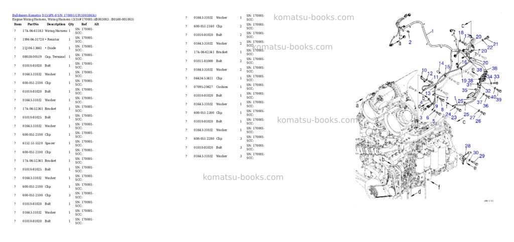 Komatsu D155PX-8 S/N 170001-UP Parts catalog cover Page 6