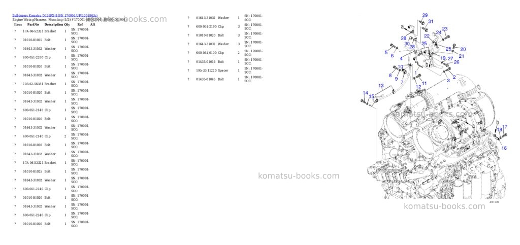 Komatsu D155PX-8 S/N 170001-UP Parts catalog cover Page 7