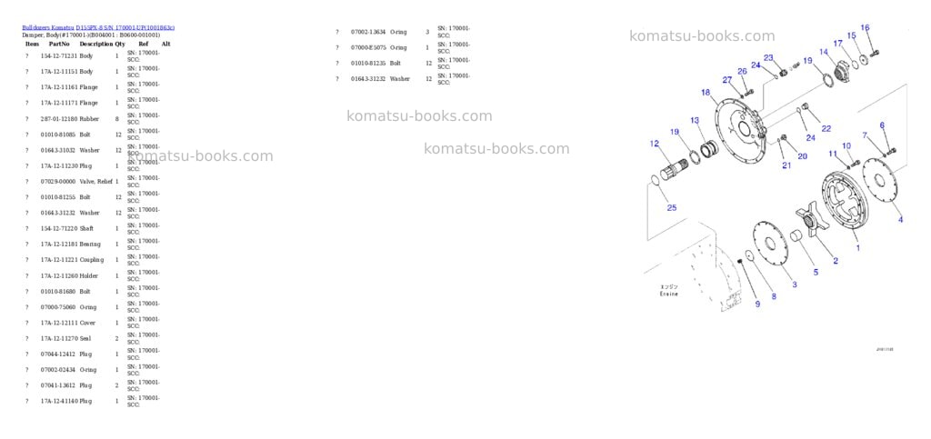 Komatsu D155PX-8 S/N 170001-UP Parts catalog cover Page 9