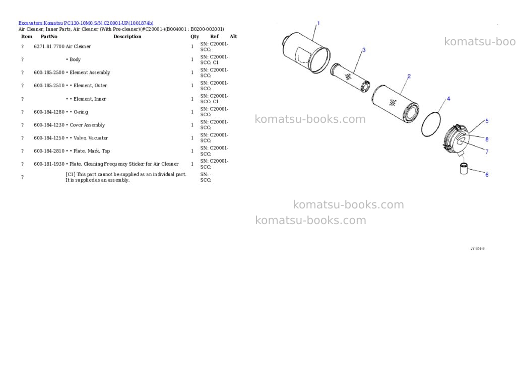 Komatsu PC130-10M0 S/N C20001-UP Parts catalog cover Page 5