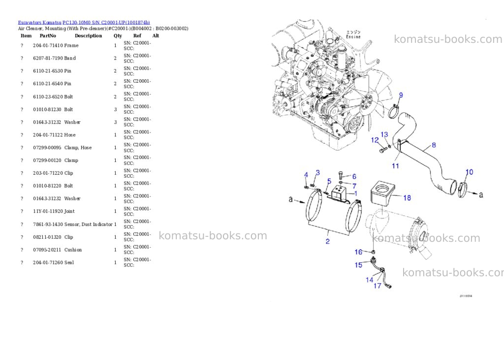 Komatsu PC130-10M0 S/N C20001-UP Parts catalog cover Page 6