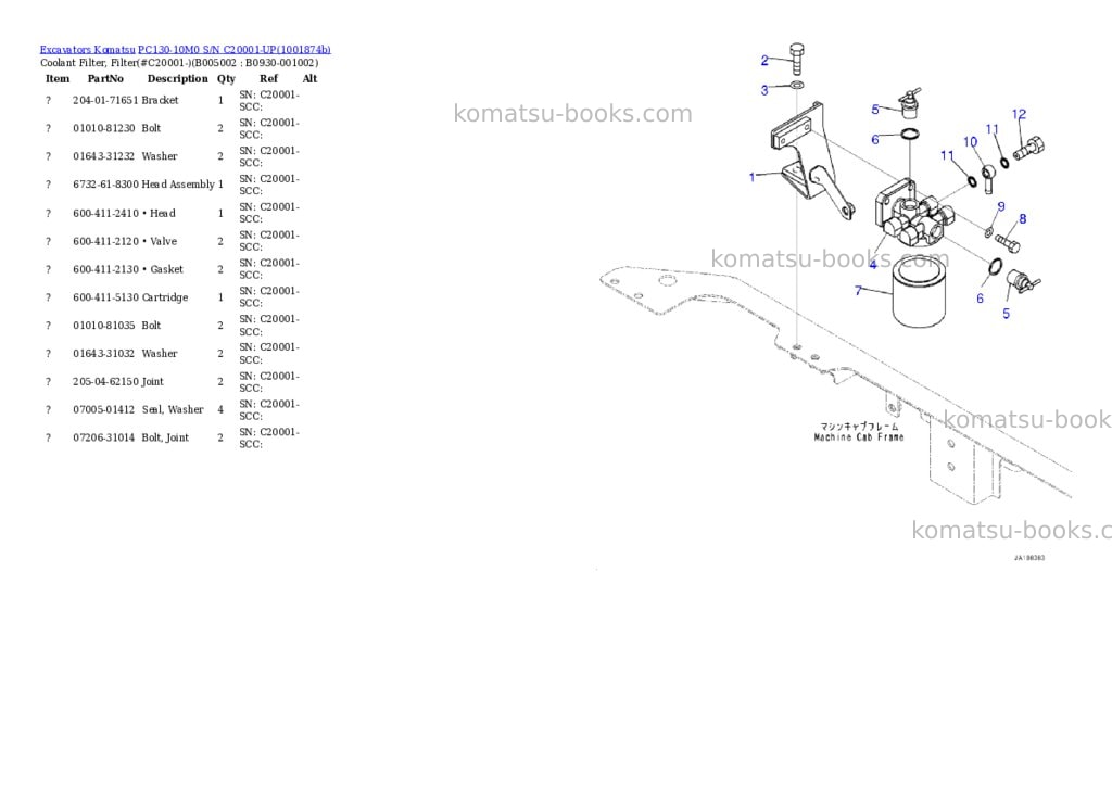 Komatsu PC130-10M0 S/N C20001-UP Parts catalog cover Page 9