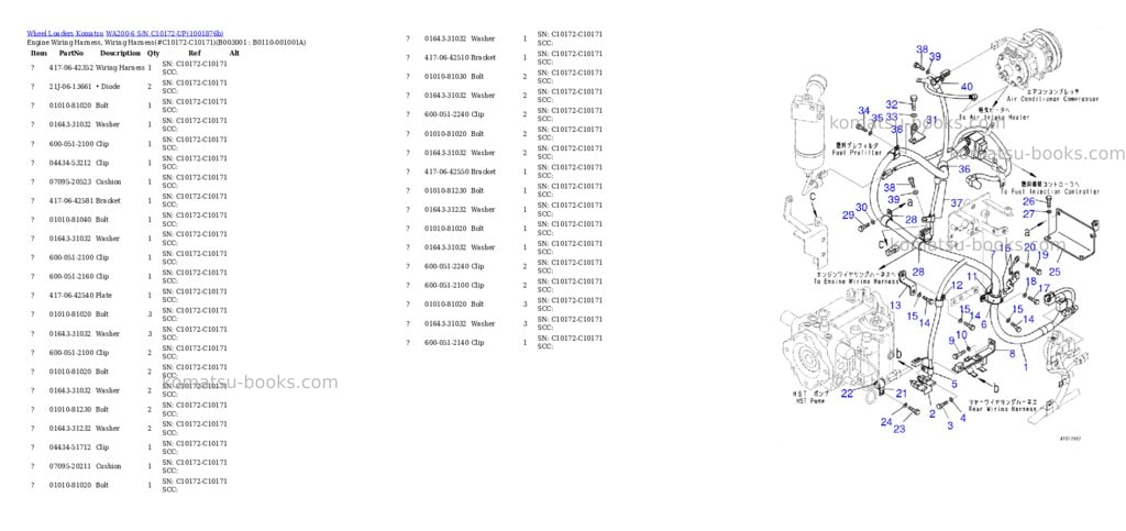 Komatsu WA200-6 S/N C10172-UP Parts catalog cover Page 2