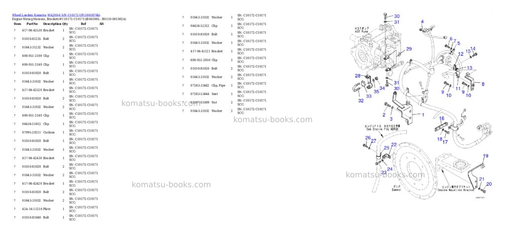 Komatsu WA200-6 S/N C10172-UP Parts catalog cover Page 6