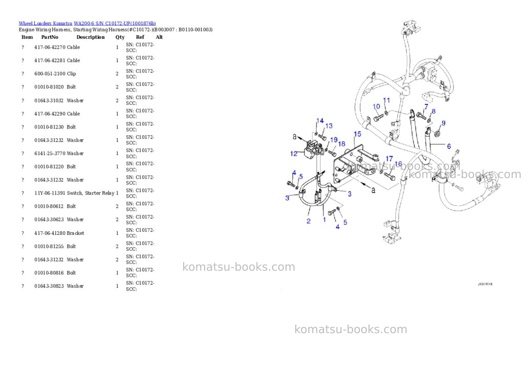 Komatsu WA200-6 S/N C10172-UP Parts catalog cover Page 8