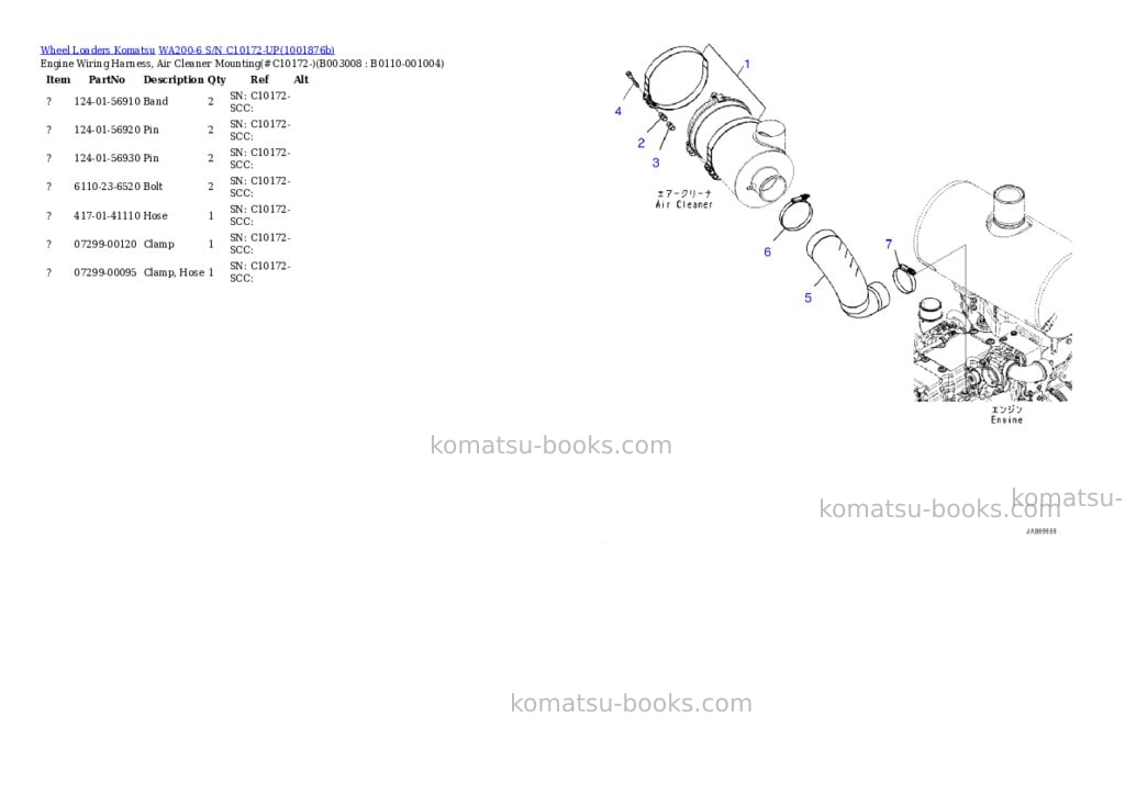 Komatsu WA200-6 S/N C10172-UP Parts catalog cover Page 9