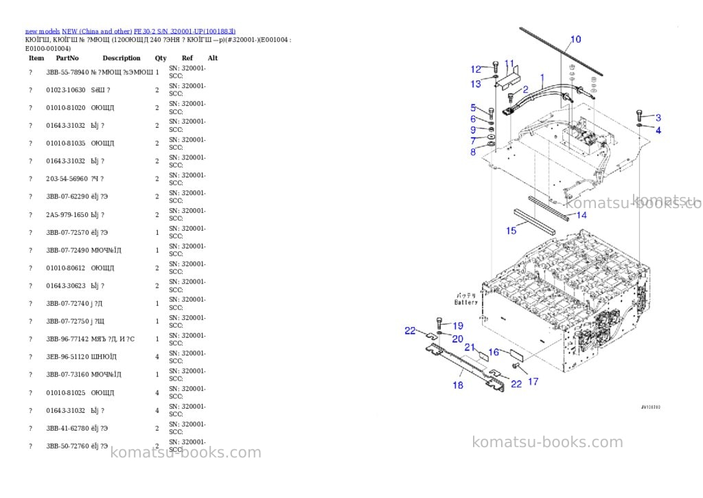 Komatsu FE30-2 S/N 320001-UP Parts catalog cover Page 3 Komatsu FE30-2 S/N 320001-UP Parts catalog cover Page 3