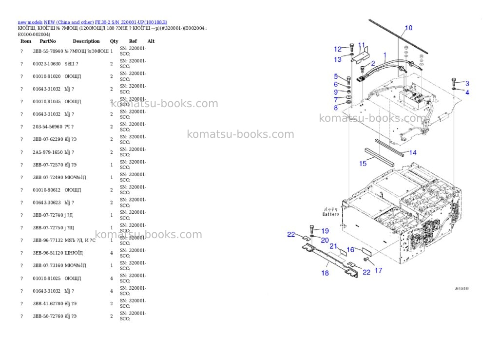 Komatsu FE30-2 S/N 320001-UP Parts catalog cover Page 7 Komatsu FE30-2 S/N 320001-UP Parts catalog cover Page 7