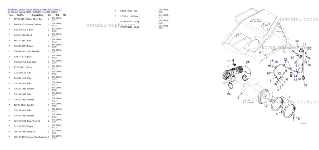 Komatsu D51EX-24E0 S/N 20001-UP Parts catalog cover