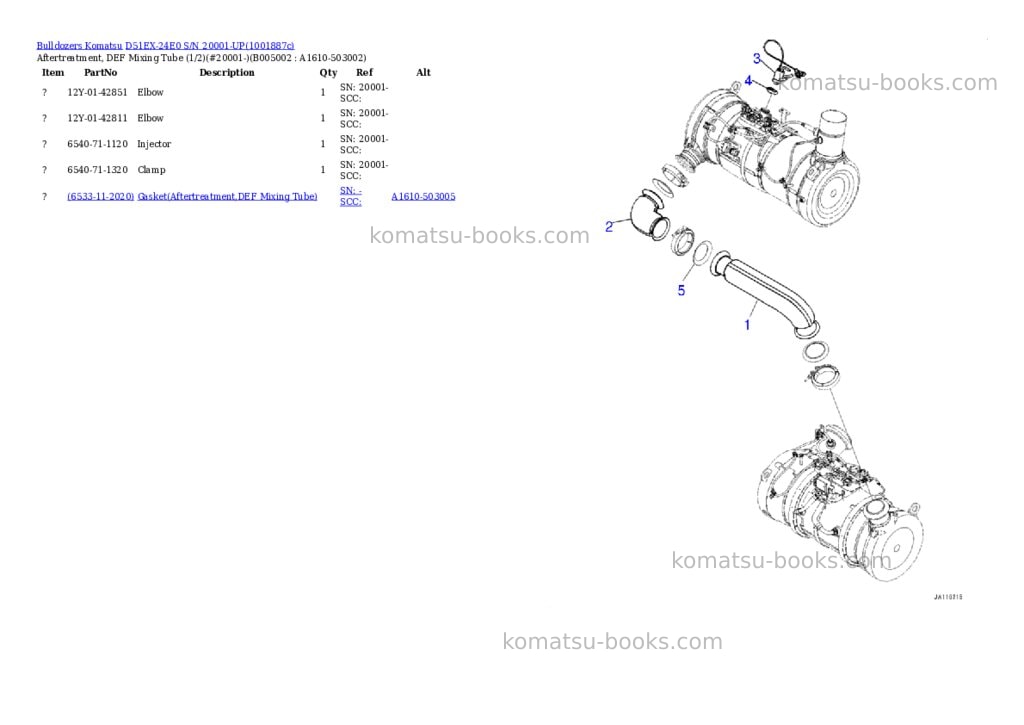 Komatsu D51EX-24E0 S/N 20001-UP Parts catalog cover Page 5