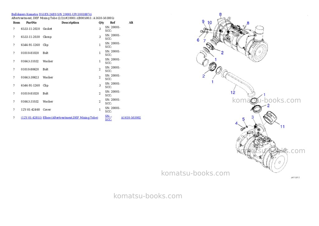 Komatsu D51EX-24E0 S/N 20001-UP Parts catalog cover Page 6