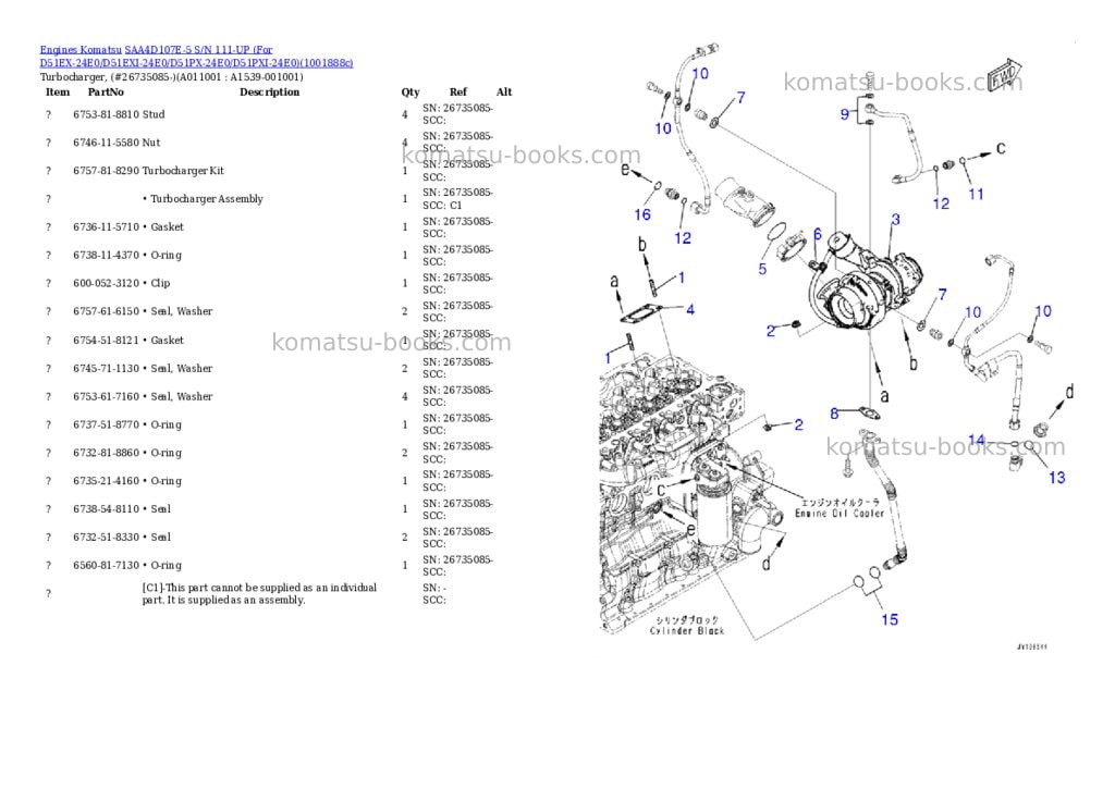 Komatsu SAA4D107E-5 S/N 111-UP (For D51EX-24E0/D51EXI-24E0/D51PX-24E0/D51PXI-24E0) Parts catalog cover Page 10 Komatsu SAA4D107E-5 S/N 111-UP (For D51EX-24E0/D51EXI-24E0/D51PX-24E0/D51PXI-24E0) Parts catalog cover Page 10