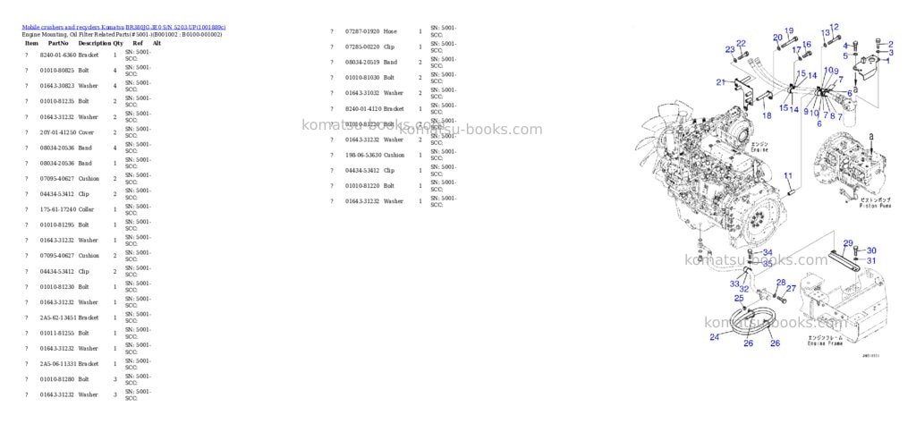 Komatsu BR380JG-3E0 S/N 5203-UP Parts catalog cover Komatsu BR380JG-3E0 S/N 5203-UP Parts catalog cover
