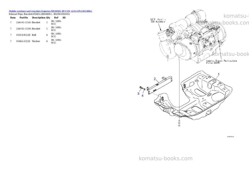 Komatsu BR380JG-3E0 S/N 5203-UP Parts catalog cover Page 7 Komatsu BR380JG-3E0 S/N 5203-UP Parts catalog cover Page 7