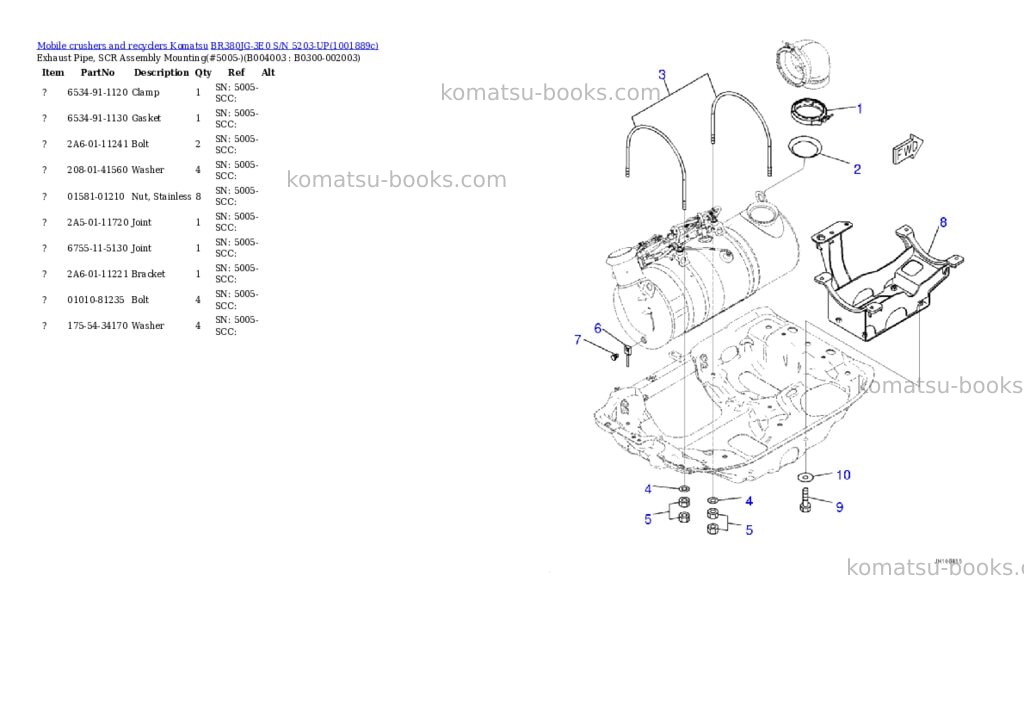 Komatsu BR380JG-3E0 S/N 5203-UP Parts catalog cover Page 9 Komatsu BR380JG-3E0 S/N 5203-UP Parts catalog cover Page 9