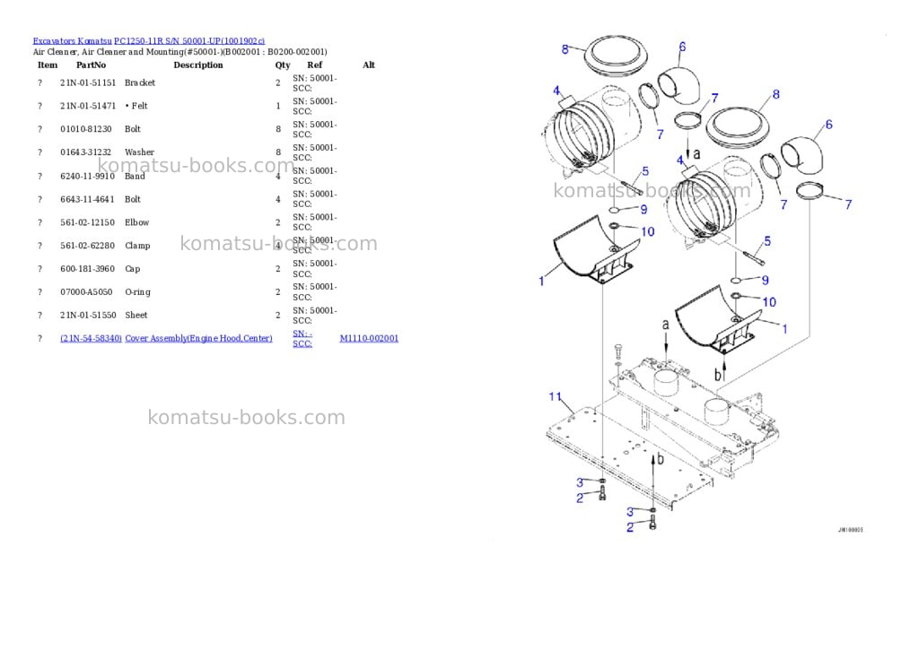 Komatsu PC1250-11R S/N 50001-UP Parts catalog cover Page 4