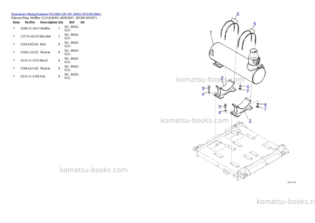Komatsu PC2000-11R S/N 30001-UP Parts catalog cover Page 10 Komatsu PC2000-11R S/N 30001-UP Parts catalog cover Page 10