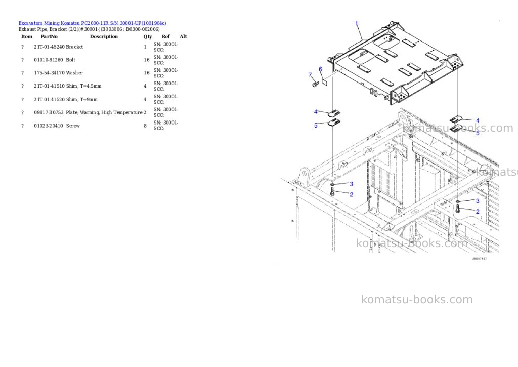 Komatsu PC2000-11R S/N 30001-UP Parts catalog cover Page 9 Komatsu PC2000-11R S/N 30001-UP Parts catalog cover Page 9