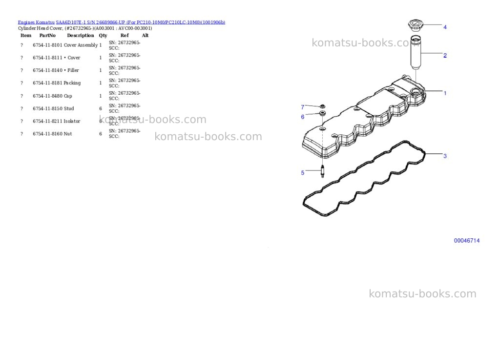 Komatsu SAA6D107E-1 S/N 26689866-UP (For PC210-10M0/PC210LC-10M0) Parts catalog cover Page 3