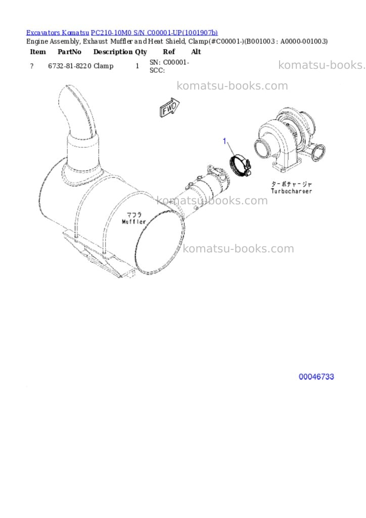 Komatsu PC210-10M0 S/N C00001-UP Parts catalog cover Page 2 Komatsu PC210-10M0 S/N C00001-UP Parts catalog cover Page 2