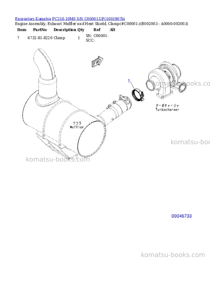Komatsu PC210-10M0 S/N C00001-UP Parts catalog cover Page 6 Komatsu PC210-10M0 S/N C00001-UP Parts catalog cover Page 6