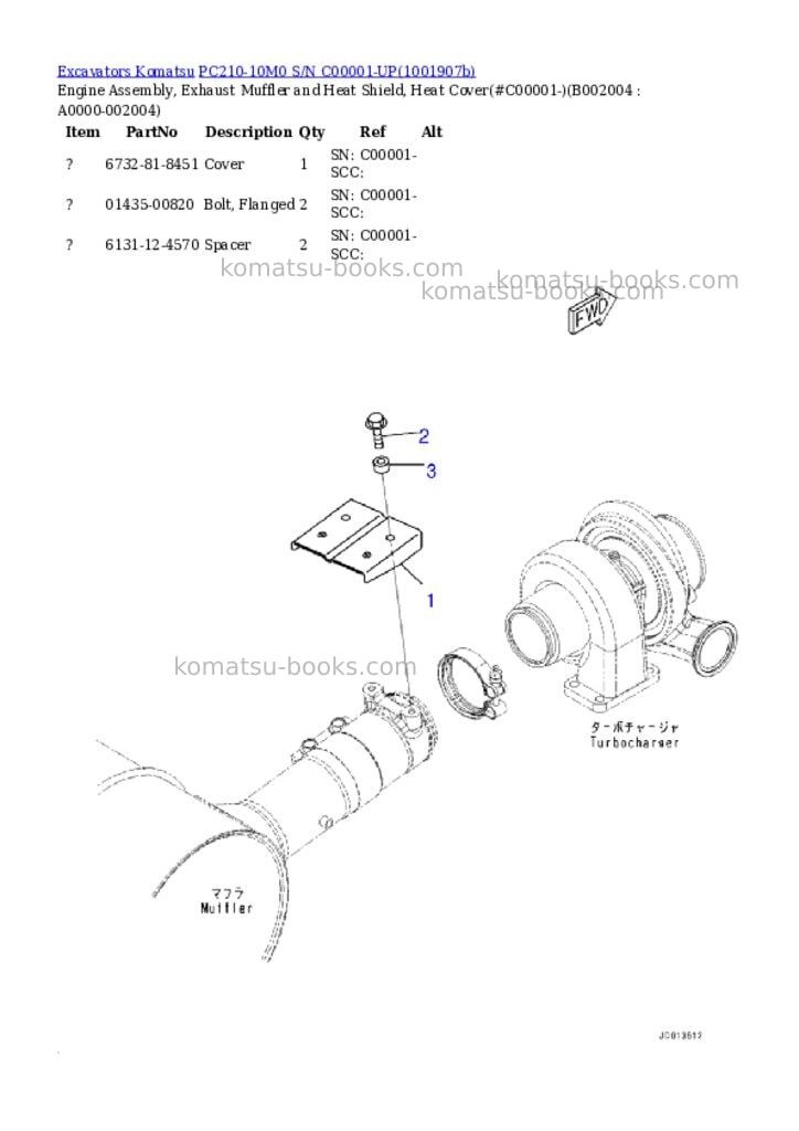Komatsu PC210-10M0 S/N C00001-UP Parts catalog cover Page 7 Komatsu PC210-10M0 S/N C00001-UP Parts catalog cover Page 7