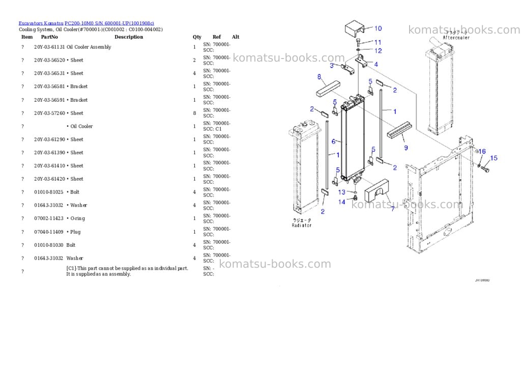 Komatsu PC200-10M0 S/N 600001-UP Parts catalog cover Page 7