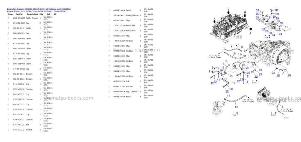 Komatsu HD1500-8E0 S/N 85001-UP (Chassis only) Parts catalog cover Page 6