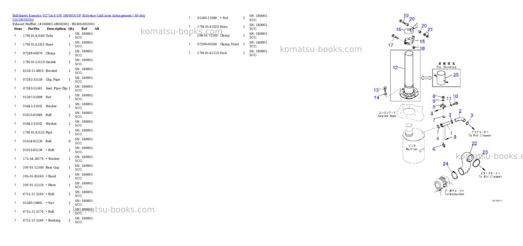 Komatsu D275A-6 S/N 1800010-UP (Extreme Cold Area Arrangement (-40 deg C)) Parts catalog cover Komatsu D275A-6 S/N 1800010-UP (Extreme Cold Area Arrangement (-40 deg C)) Parts catalog cover