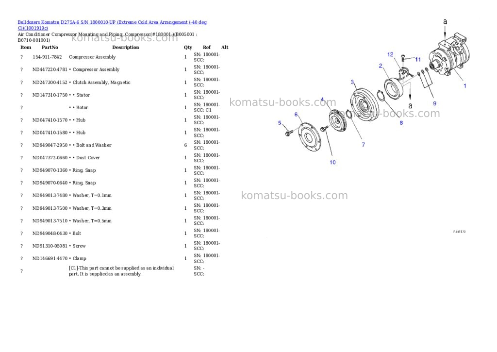 Komatsu D275A-6 S/N 1800010-UP (Extreme Cold Area Arrangement (-40 deg C)) Parts catalog cover Page 4 Komatsu D275A-6 S/N 1800010-UP (Extreme Cold Area Arrangement (-40 deg C)) Parts catalog cover Page 4