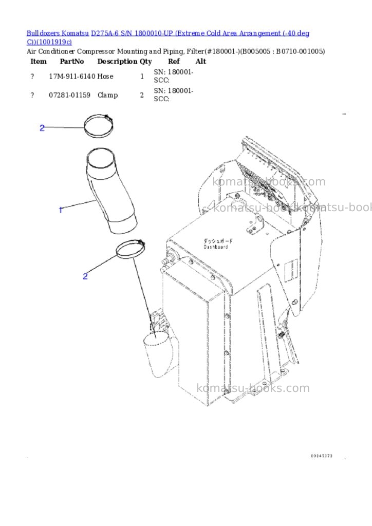 Komatsu D275A-6 S/N 1800010-UP (Extreme Cold Area Arrangement (-40 deg C)) Parts catalog cover Page 8 Komatsu D275A-6 S/N 1800010-UP (Extreme Cold Area Arrangement (-40 deg C)) Parts catalog cover Page 8
