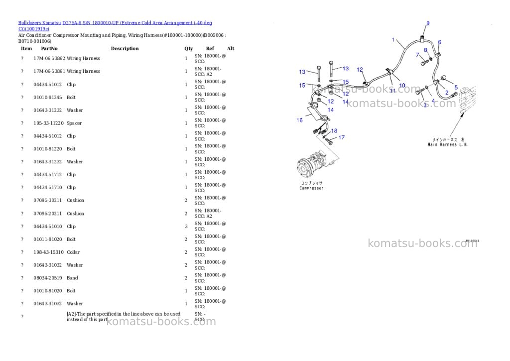 Komatsu D275A-6 S/N 1800010-UP (Extreme Cold Area Arrangement (-40 deg C)) Parts catalog cover Page 9 Komatsu D275A-6 S/N 1800010-UP (Extreme Cold Area Arrangement (-40 deg C)) Parts catalog cover Page 9