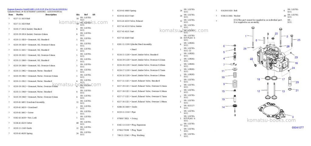 Komatsu SAA6D140E-5 S/N 0-UP (For D275A-6) Parts catalog cover Komatsu SAA6D140E-5 S/N 0-UP (For D275A-6) Parts catalog cover