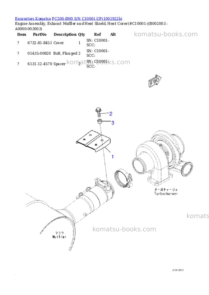 Komatsu PC200-8M0 S/N C10001-UP Parts catalog cover Page 5 Komatsu PC200-8M0 S/N C10001-UP Parts catalog cover Page 5