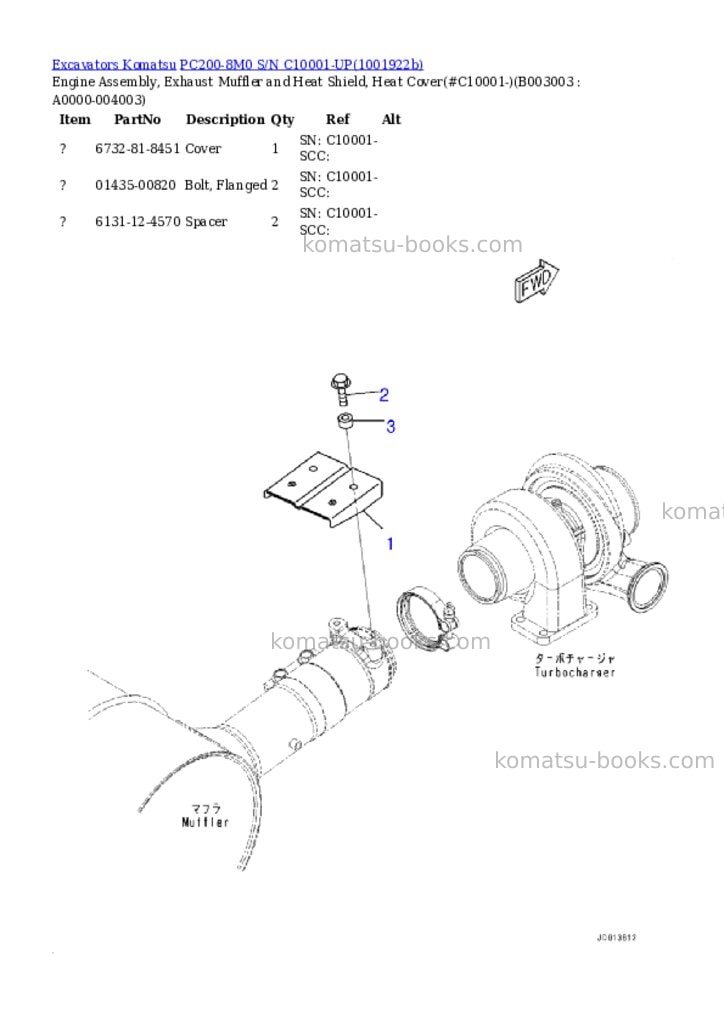 Komatsu PC200-8M0 S/N C10001-UP Parts catalog cover Page 8 Komatsu PC200-8M0 S/N C10001-UP Parts catalog cover Page 8