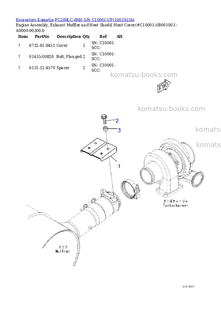 Komatsu PC200LC-8M0 S/N C10001-UP Parts catalog cover Page 2 Komatsu PC200LC-8M0 S/N C10001-UP Parts catalog cover Page 2
