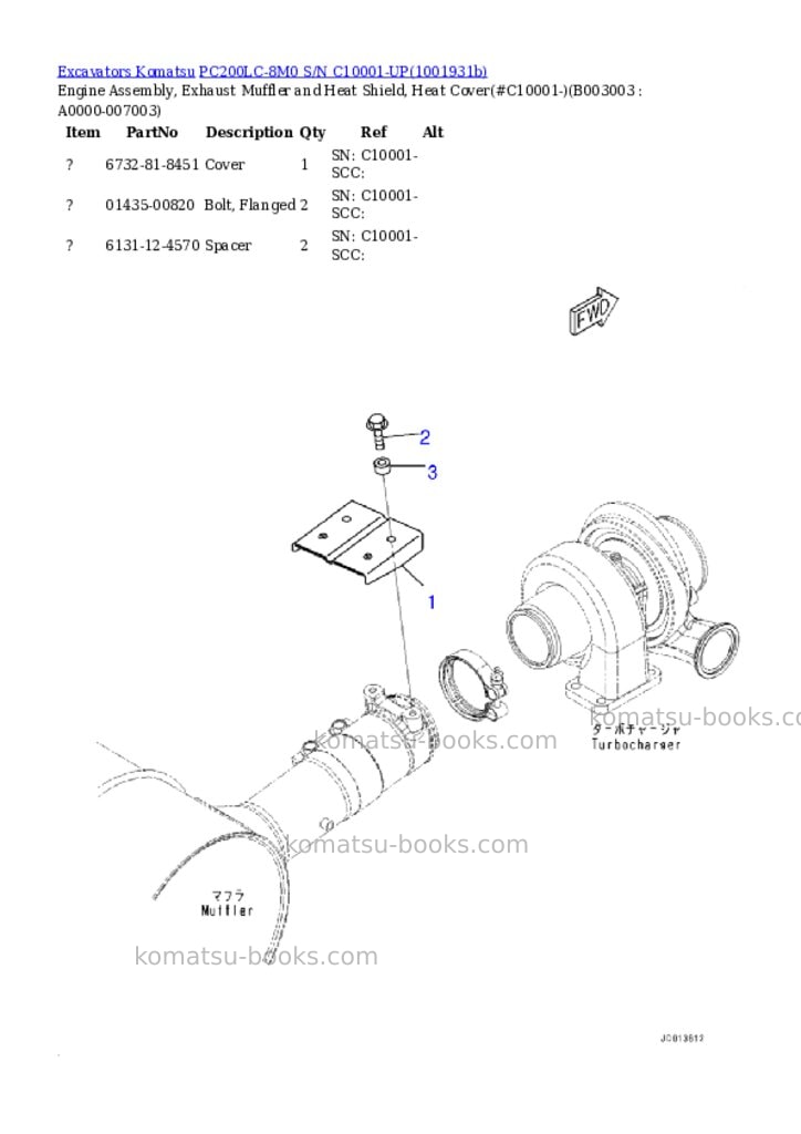 Komatsu PC200LC-8M0 S/N C10001-UP Parts catalog cover Page 8 Komatsu PC200LC-8M0 S/N C10001-UP Parts catalog cover Page 8