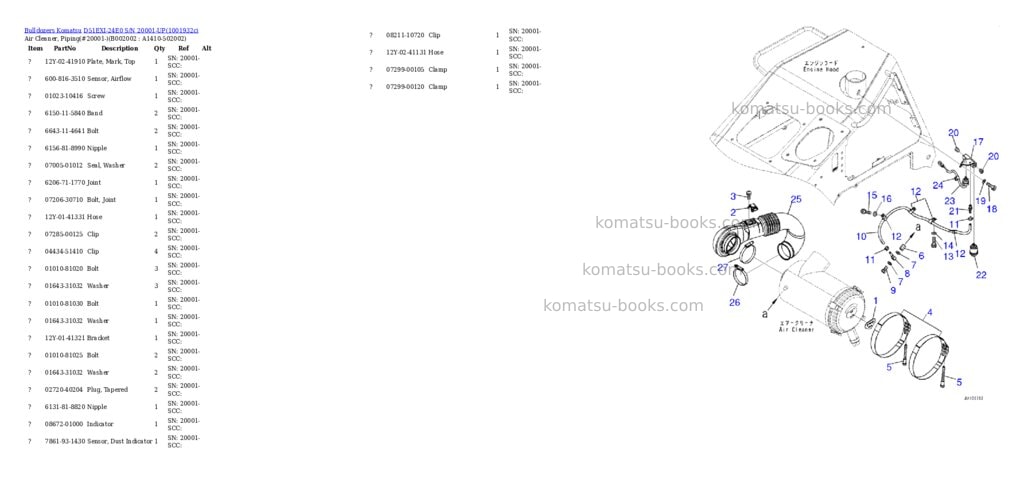 Komatsu D51EXI-24E0 S/N 20001-UP Parts catalog cover Page 2
