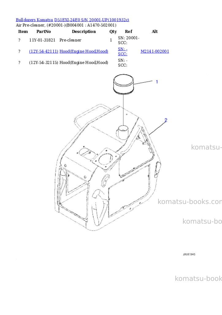 Komatsu D51EXI-24E0 S/N 20001-UP Parts catalog cover Page 4