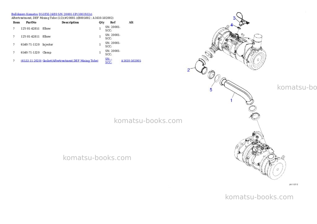 Komatsu D51EXI-24E0 S/N 20001-UP Parts catalog cover Page 6