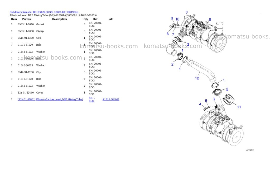 Komatsu D51EXI-24E0 S/N 20001-UP Parts catalog cover Page 9