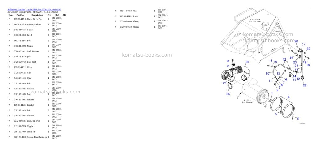 Komatsu D51PX-24E0 S/N 20001-UP Parts catalog cover