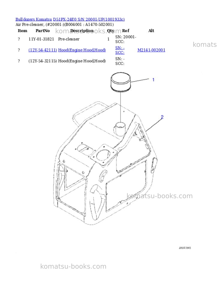Komatsu D51PX-24E0 S/N 20001-UP Parts catalog cover Page 3